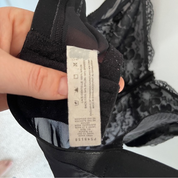 WONDERBRA Black Lace Unlined Underwire thick straps 42DD - Picture 7 of 8